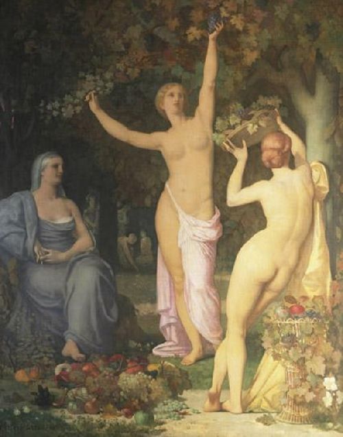 "Autumn" by Pierre Puvis de Chavannes: avenue residents competed with each other during trips to Europe for acquisitions of grand European masters. This painting sat in Samuel Mather's mansion--later the avenue paintings formed the basis of the Cleveland Museum of Art's incredible collections after the homes were demolished.