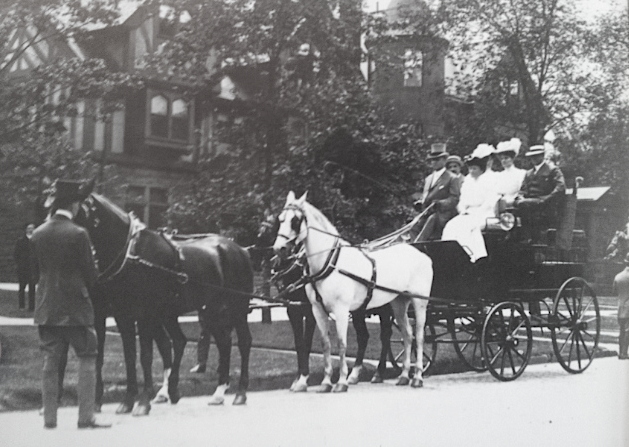 Euclid Avenue was relatively countrified, and the air fresh until industry pushed residents out with pollution. Sunday afternoon rides were very popular with residents and spectators.